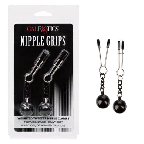 Nipple Grips Weighted Tweezer Nipple Clamps Silver