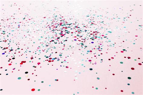 Glitter Flying Sparkles On Pink Pastel Trendy Background Festive