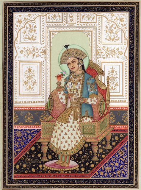 Portrait Of Mughal Empress Mumtaz Mahal Mughal Painting Etsy Mughal