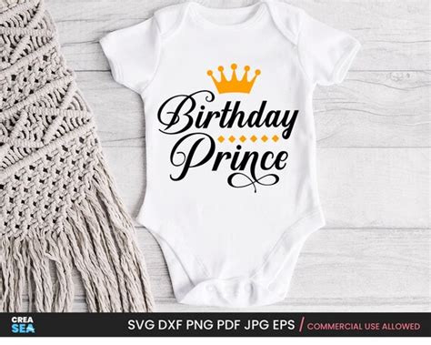 Birthday Prince Svg Birthday Boys Shirt Svg Png Bday Etsy
