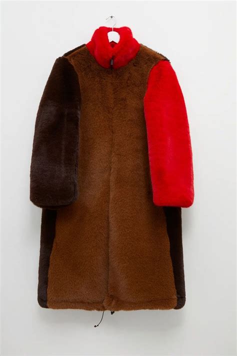Claudie Faux Fur Oversized Colour Block Coat New Arrivals French