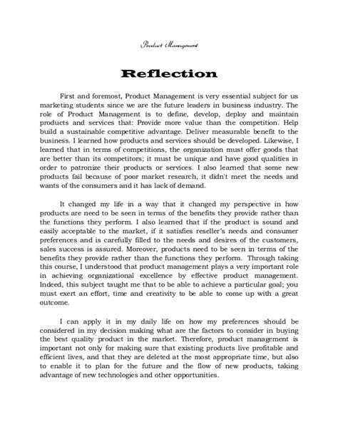 Though a reflection paper is a type of academic essay, it's much less formal than other essays you here's how to organize your outline: Research reflection essay. Use This Reflective Essay ...