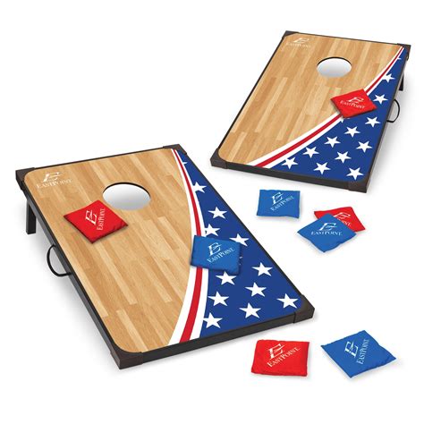 outdoor lawn bean bag toss game board set of 1 board 6 beanbags portable cornhole bag toss