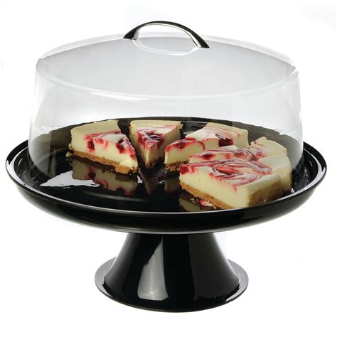 Great selection of pedestal cake stands in a range of different designs and colours. Cal-Mil Round Black Acrylic Pedestal Stand - 12"Dia x 5"H
