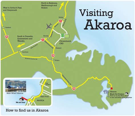 Directions To Akaroa Map New Zealand Christchurch And Canterbury Nz