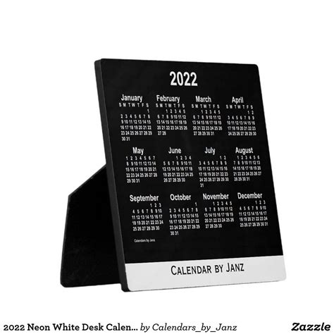 2022 Neon White Desk Calendar By Janz Plaque In 2021