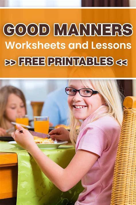 Good Manners Worksheets And Lessons Free Printables Manners For