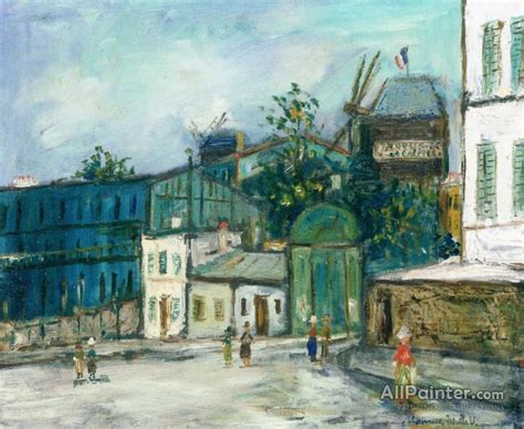 Maurice Utrillo The Moulin De La Galette In Montmartre Oil Painting