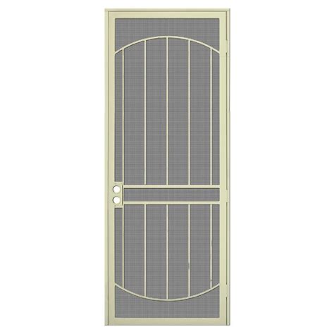 Rustic matte black hardware, track, handle and barn door. Unique Home Designs 36 in. x 96 in. Arcada Navajo White ...