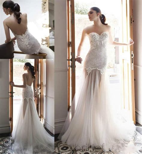 Beach gowns with beautiful backless. Vintage 2015 Lace Wedding Dresses Mermaid Sweetheart Tulle ...