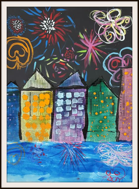 Marymaking Cityscapes With Fireworks Collages