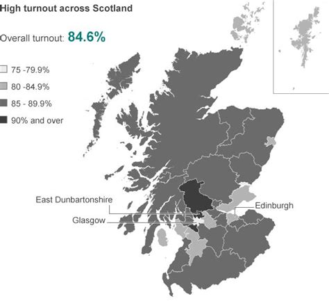 In Maps How Close Was The Scottish Referendum Vote Bbc News