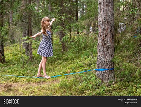 Tween Girl Balancing Image And Photo Free Trial Bigstock