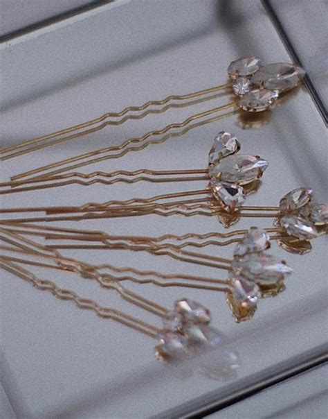 Crystal Bridal Hair Pins Silver Crystal Wedding Hair Pins Etsy
