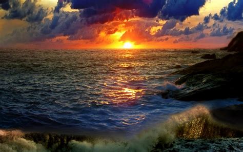 Beautiful Island Ocean Sunset