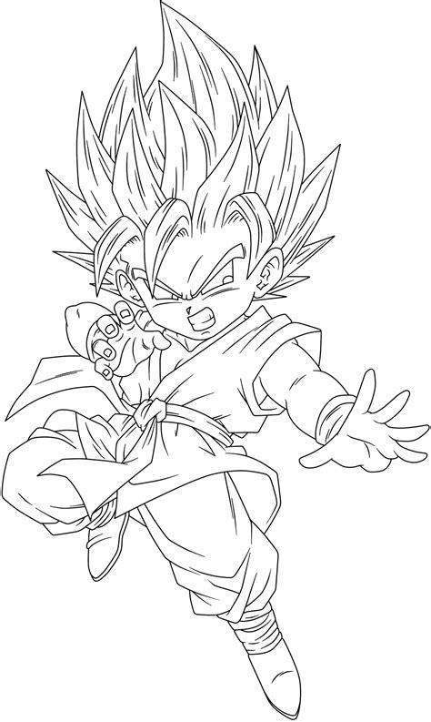 They practiced together the art of fusion very hard, until they can carry it out properly. Lineart #39 - Goku GT SSJ2 by GenesisLinearts on ...