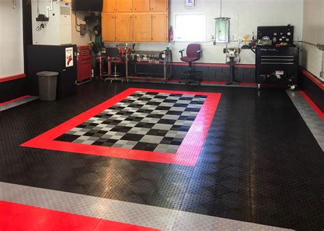 Modular interlocking garage floor system the tiles interlock with a loop to peg system; Garage Flooring Tiles | Best Price in Garage Floors