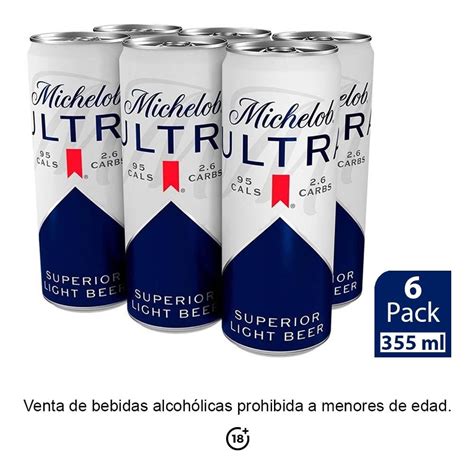 Cerveza Clara Michelob Ultra 6 Latas De 355 Ml Cu Walmart