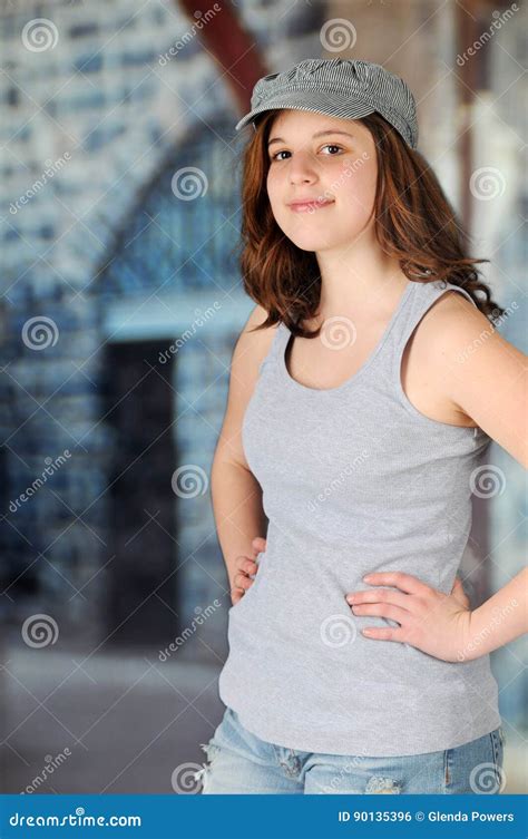 Tank Top Teen Stock Photo Image Of Stone Pretty Snooty 90135396