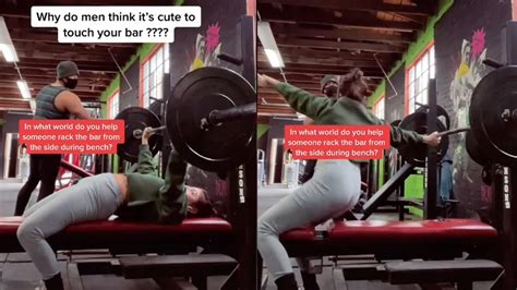 Video Tiktoker Shows Gym Creep Helping Her Lift Without Consent