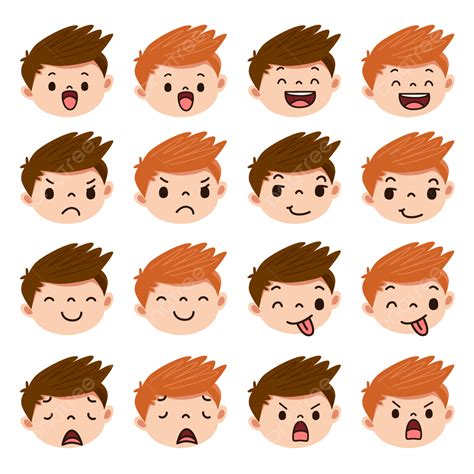 Funny Boy With Different Facial Expressions Funny Boy Cartoon Png