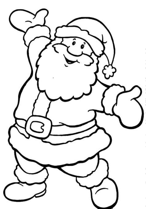 Santa Claus Sonriente Para Colorear Imprimir E Dibujar Dibujos