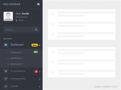 Bootstrap 4 Sidebar Menu Responsive Template — Codehim