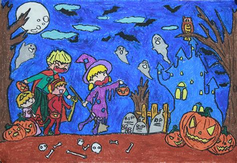 Vẽ tranh về đề tài Halloween đẹp nhất - Lễ hội hóa trang