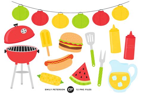 Summer Bbq Clipart By Emily Peterson Studio