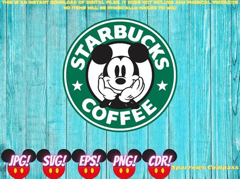 Disney Svg Mickey Mouse Starbucks Coffee Digital File Only Etsy