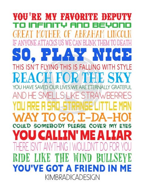 Toy Story Movie Quotes 11x14 Digital Print