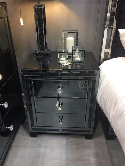 Smoked Glass Bedside Table Phoebesampson