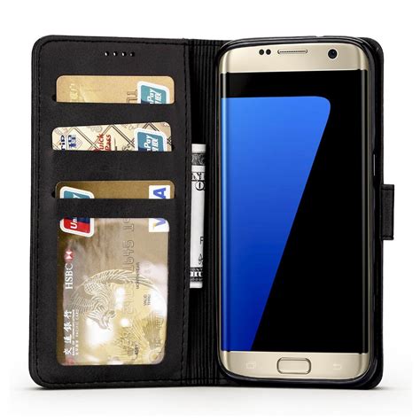 Luxury Pu Leather Wallet Case For Samsung Galaxy S7 S7 Edge Cards