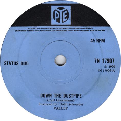 Status Quo Down The Dustpipe 1970 Solid Centre Blue Labels Vinyl Discogs