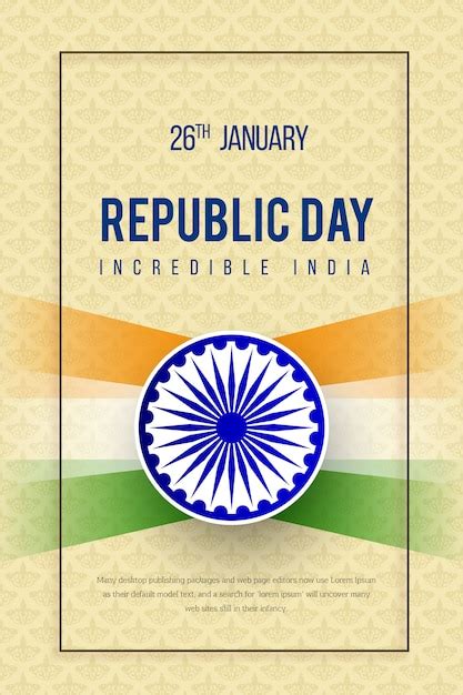 Happy Republic Day Indian Festival Poster Vector Premium Download