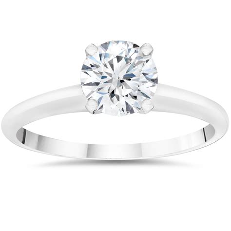 3 4ct Lab Created Round Diamond Solitaire Engagement Ring 14k White