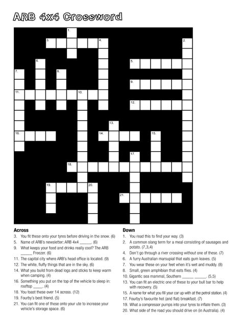 Fillable Online Arb 4x4 Crossword Fax Email Print Pdffiller