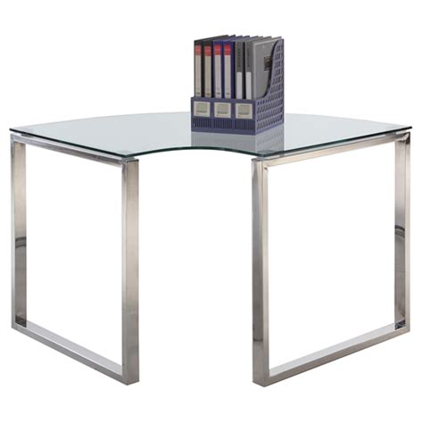 Shop for corner glass desk online at target. Corner Computer Desk - Glass Top, Stainless Steel Base ...