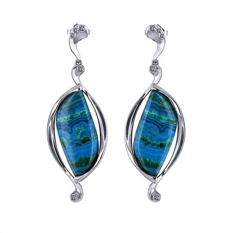 Artisan Malachite Azurite Earrings Jewelry Designs