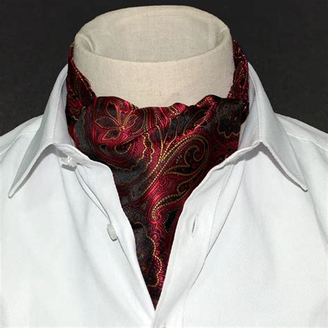 Lj02 10 Novelty Classic Mens Ascot Tie Silk Luxury Wine Red Floral