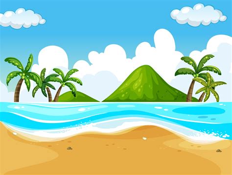 Background Scene With Beach And Ocean 445739 Vector Art At Vecteezy