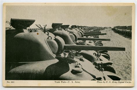Postcard Of U S Army Tank Park Side 1 Of 2 The Portal To Texas