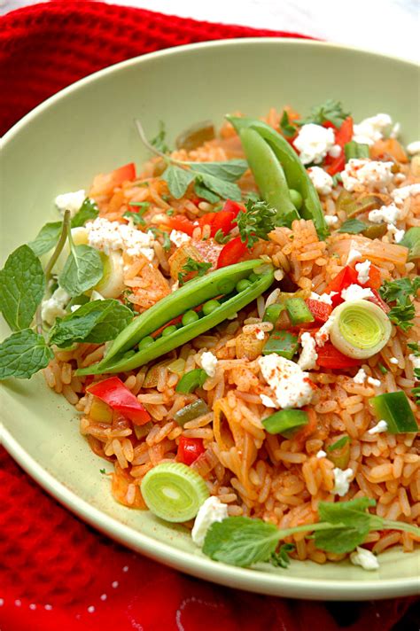Spicy Rice With Snap Peas Feta And Mint My Easy Cooking