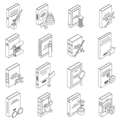 Literary Genres Icons Set Vector Outline 12320982 Vector Art At Vecteezy