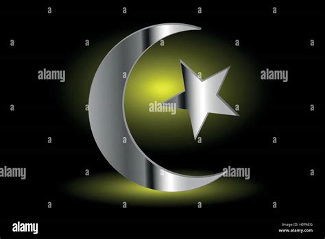 Muslim Symbol Islam Symbol Crescent And Star Icon Of Islam On A