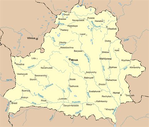 Large Detailed Rivers Map Of Belarus Belarus Large Detailed Rivers Map