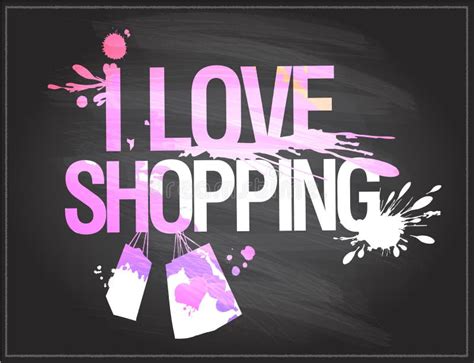 I Love Shopping Illustration Stock Vector Illustration Of Purchase