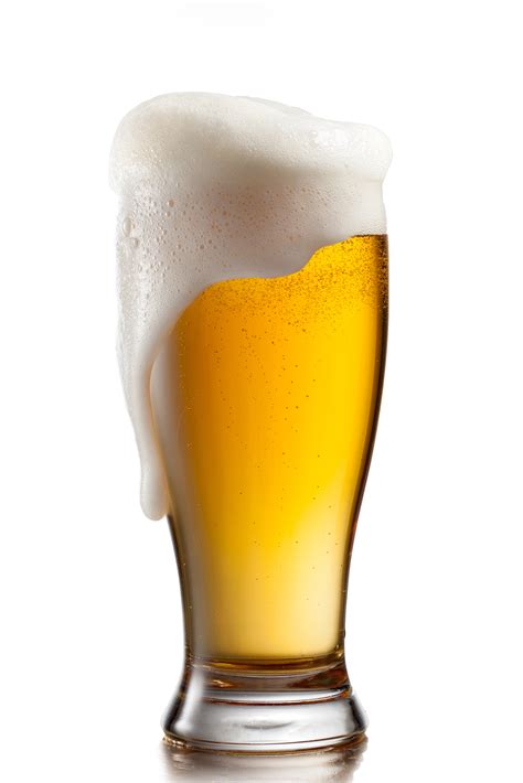 Beer In Glass Isolated On White Background First Class Bangkok