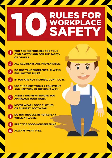 Top Rules For Workplace Safety | Workplace safety, Safety posters ...