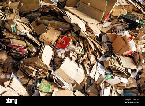 Piles Of Cardboard Boxes Stored For Recycling Stock Photo Alamy